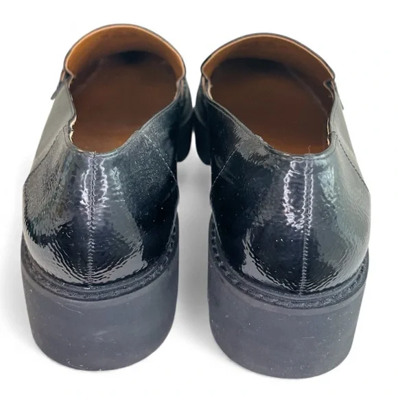 Franco Sarto Brindy Black Patent Pebbled Leather Chunky Platform Loafer Y2K Goth - Picture 5 of 11